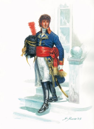 Ritratto in piedi di Joachim Murat (1767-1815) giovane militare - Illustrazione di Giuseppe Rava da Giuseppe Rava
