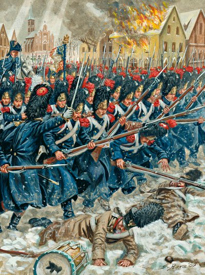 Campagna di Prussia: Granatieri della Guardia Imperiale nella battaglia di Eylau l