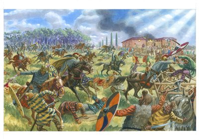 Cavalleria romana combatte l
