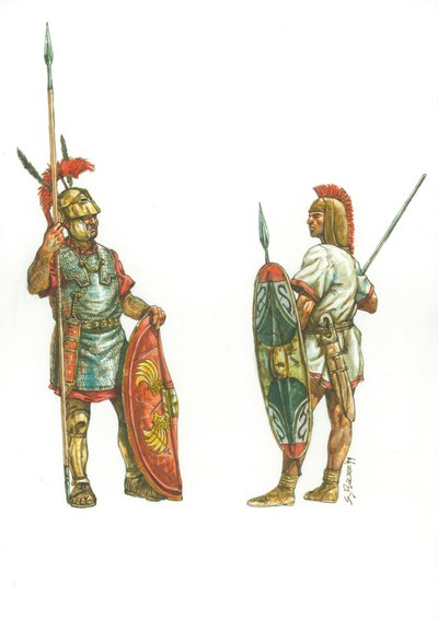 Triario Romano e Soldato di Calcio Ispanico di Annibale da Giuseppe Rava