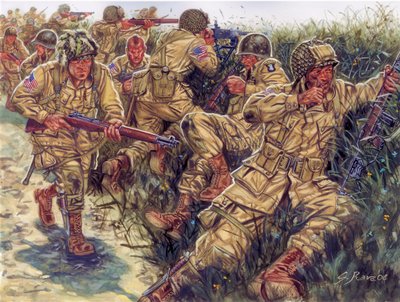 Seconda Guerra Mondiale: 101ª Divisione Aviotrasportata (101ª Divisione Aviotrasportata degli Stati Uniti) soprannominata Screaming Eagles - WWII: 101ª Divisione Aviotrasportata, Screaming Eagles - Illustrazione di Giuseppe Rava da Giuseppe Rava
