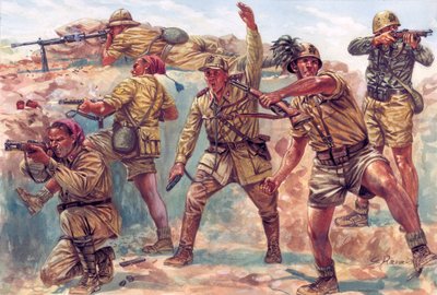 Seconda Guerra Mondiale: bersaglieri italiani in Libia durante l