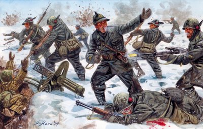 Seconda Guerra Mondiale, Fronte Russo: cacciatori alpini italiani in Russia nel gennaio 1943 da Giuseppe Rava