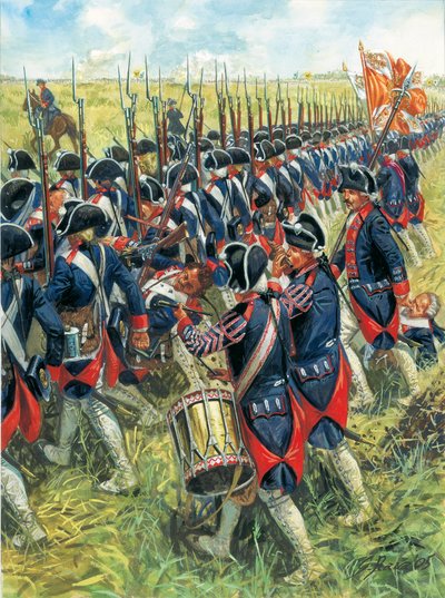 Guerra dei sette anni: fanteria prussiana durante la battaglia di Kolin da Giuseppe Rava
