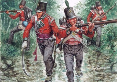 Soldati della Fanteria Britannica in Pattuglia intorno al 1810 da Giuseppe Rava