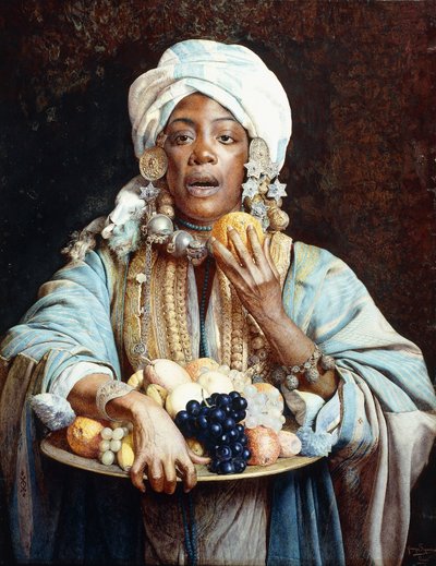 Un Venditore di Frutta Nordafricano da Giuseppe Signorini