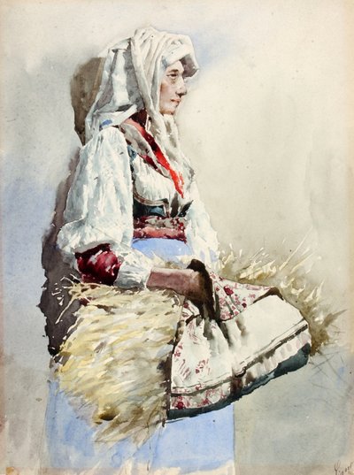 Contadina italiana, fine XIX-inizio XX secolo da Giuseppe Signorini