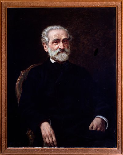 Ritratto di Giuseppe Verdi (1813-1901) compositore italiano. Bologna, museo civico musicale da Giuseppe Tivoli