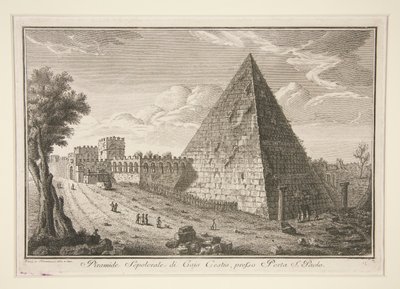 Piramide Sepolcrale di Caio Cestio, presso Porta S. Paolo da Giuseppe Vasi
