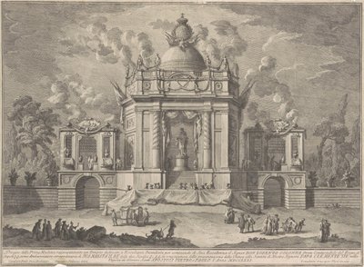 La Prima Macchina per la Chinea del 1771: Il Tempio di Asclepio, 1771 da Giuseppe Vasi