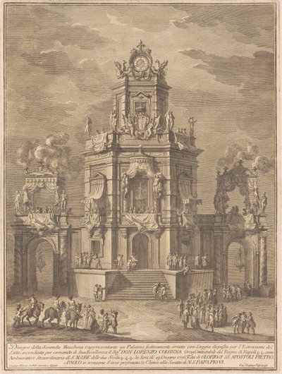 La Seconda Macchina per la Chinea del 1776: Un palazzo con una loggia per l