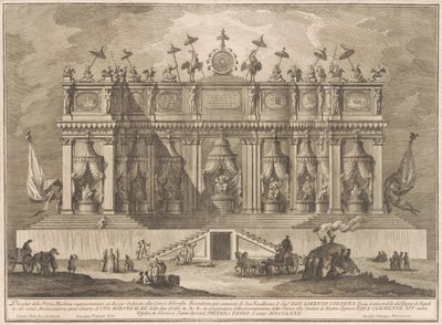 La prima macchina per la Chinea del 1772: un edificio dedicato alla filosofia cinese da Giuseppe Vasi, after Giuseppe Palazzi, after Paolo Posi