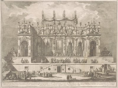 La Seconda Macchina per la Chinea del 1764: Una magnifica galleria illuminata di notte da Giuseppe Vasi, after Giuseppe Palazzi, after Paolo Posi