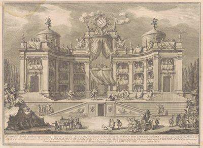 La Seconda Macchina per la Chinea del 1766: Un teatro per giochi atletici da Giuseppe Vasi, after Giuseppe Palazzi, after Paolo Posi