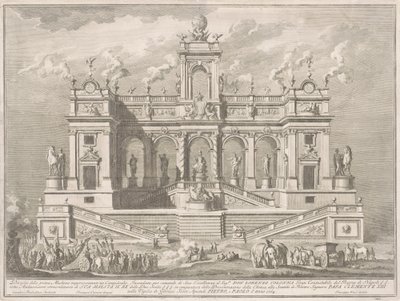 La Prima Macchina per la Chinea del 1764: Un Edificio Capitolino da Giuseppe Vasi, after Tommaso Catrani, after Paolo Posi