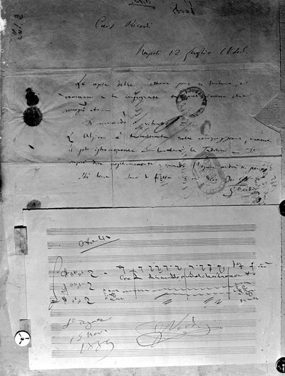 Corrispondenza scritta da Giuseppe Verdi da Giuseppe Verdi