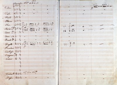 Doppia pagina della partitura musicale originale dell