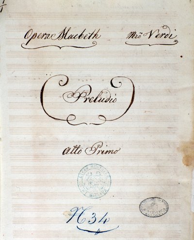 Prima pagina della partitura originale dell