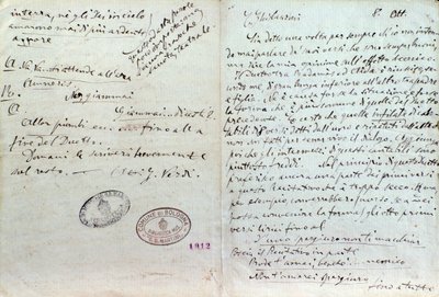 Lettera manoscritta di Giuseppe Verdi all