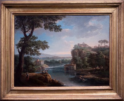 Veduta del fiume con pescatore da Giuseppe Zais