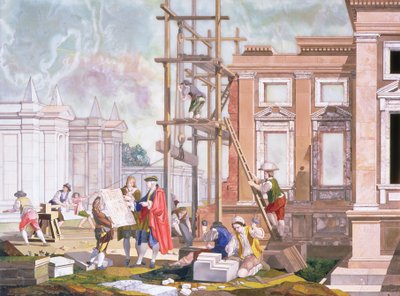 Architettura, da una serie di quattro che illustrano le Belle Arti da Giuseppe Zocchi