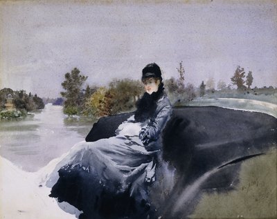 Signora in carrozza da Giuseppe or Joseph de Nittis
