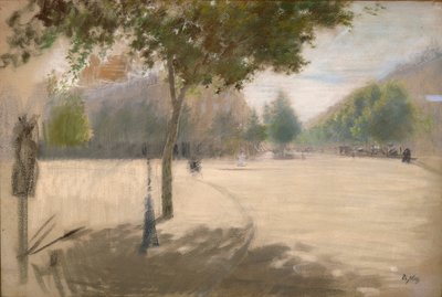 Piazza soleggiata da Giuseppe or Joseph de Nittis