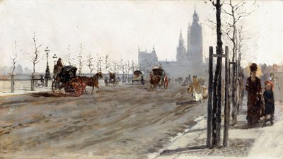 Il Victoria Embankment, Londra, 1875 da Giuseppe or Joseph de Nittis