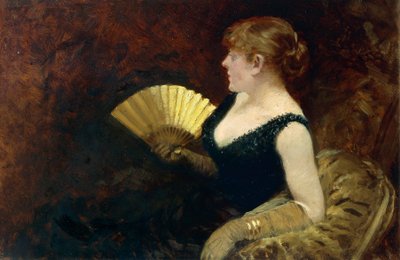 Donna con ventaglio da Giuseppe or Joseph de Nittis