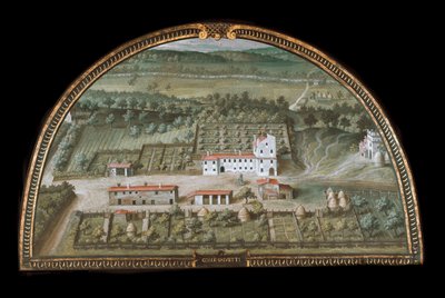 Veduta di Villa di Colle Salvetti vicino a Livorno da Giusto Utens