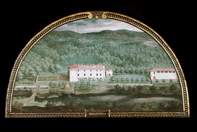 Veduta di Villa di Seravezza vicino a Massa Carrara da Giusto Utens