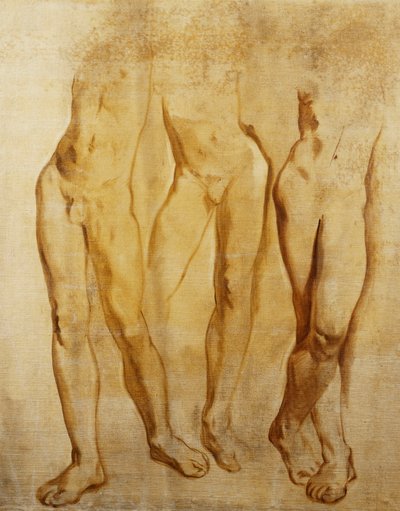 Tre studi di un nudo maschile in piedi da Glyn Warren Philpot