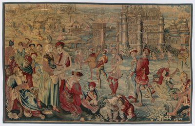 Inverno: Scena di Pattinaggio dal Set delle Quattro Stagioni, fine 1600 - inizio 1700 da Gobelins