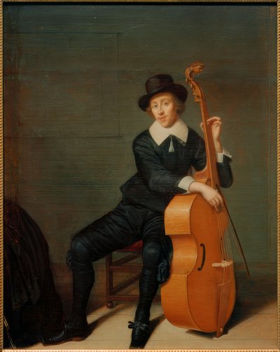 Ritratto di un musicista seduto con la sua viola da gamba da Godaert Kamper