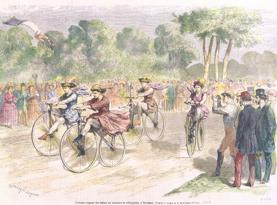 Costumi originali per la corsa dei velocipedi a Bordeaux da Godefroy Durand