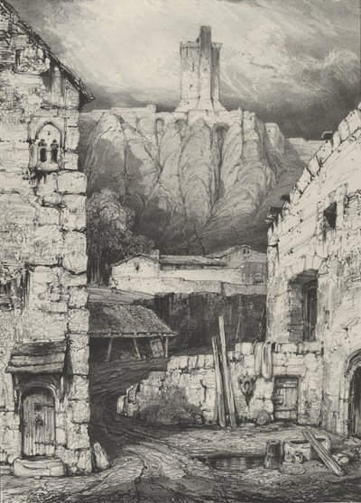 Donjon del Castello di Polignac, 1830 da Godefroy Engelmann
