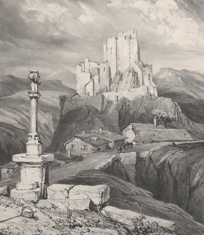 Rovine del Castello di Bouzols, vicino a Puy en Velay da Godefroy Engelmann