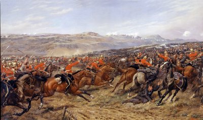 La carica della Brigata Pesante alla Battaglia di Balaclava, 25 ottobre 1854, 1897 da Godfrey Douglas Giles