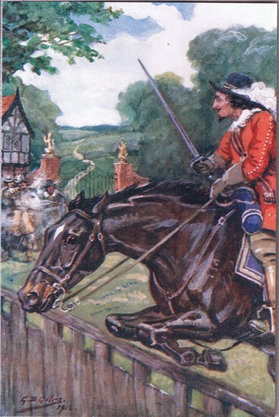Il romanzo di Britonmarte: Ma ha superato di pochi centimetri il tavolo di quercia, da Poems of Adam Lindsay Gordon pubblicato da T. N. Foulis, 1912 da Godfrey Douglas Giles