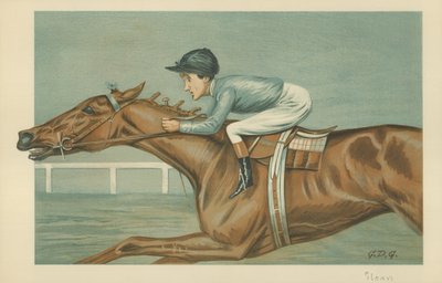 Tod Sloan, un fantino americano, 25 maggio 1899, caricatura di Vanity Fair da Godfrey Douglas Giles