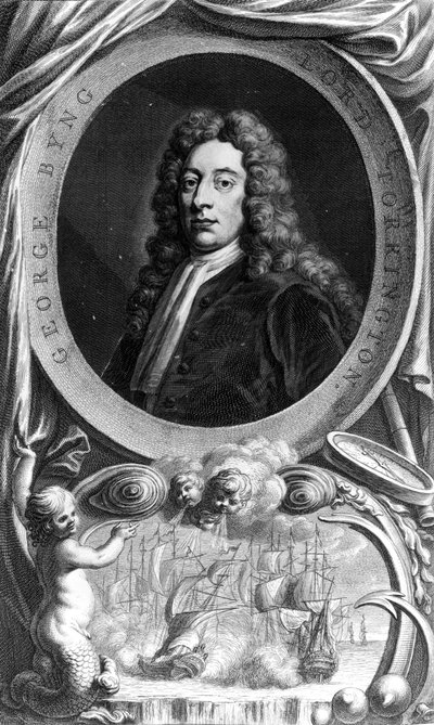 George Byng, 1° Visconte Torrington, inciso da Jacobus Houbraken, 1747 da Godfrey Kneller