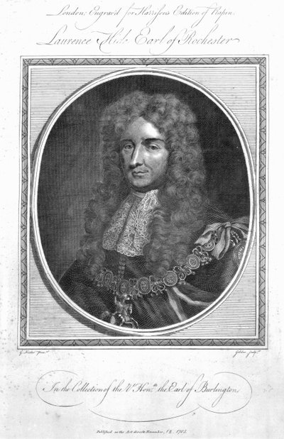 Laurence Hyde, 1° conte di Rochester, inciso da John Goldar, 1785 da Godfrey Kneller