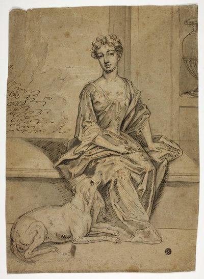Ritratto di dama di corte con mastino da Godfrey Kneller