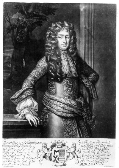Teofilo Hastings, settimo conte di Huntingdon (mezzotinto) da Godfrey Kneller