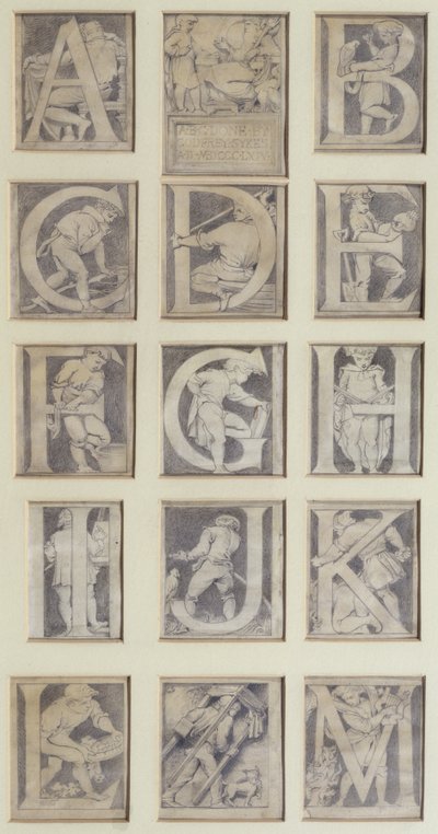 A-M, design per tredici lettere per l