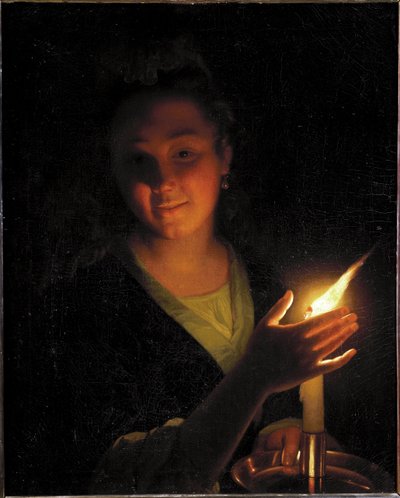 Donna con una luce da Godfried Schalcken
