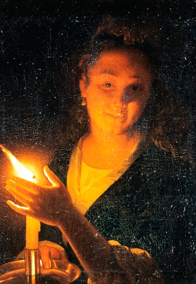 Donna con candela, fine 1660 da Godfried Schalcken