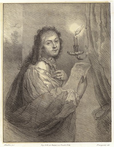 Donna con candela da Godfried after Schalken or Schalcken
