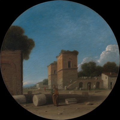 Paesaggio romano con figure, probabilmente anni 1630 da Goffredo Wals