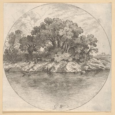 Paesaggio con alberi vicino all